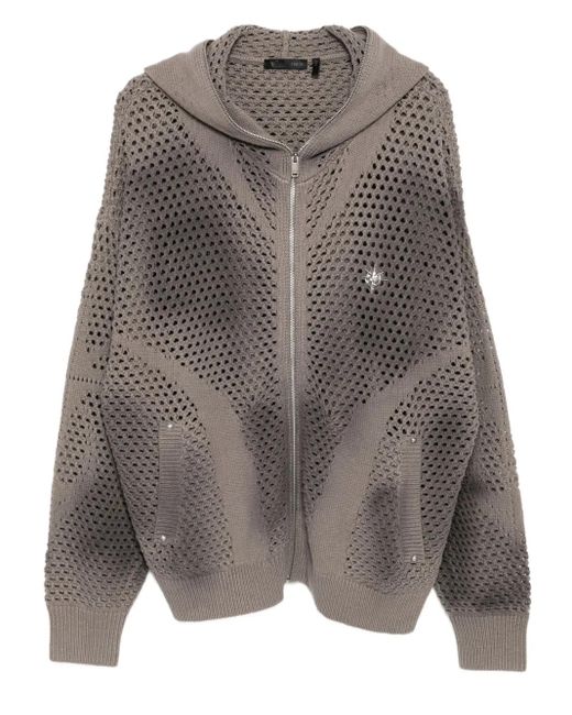 FIVE CM Gray Plaque Cardigan for men