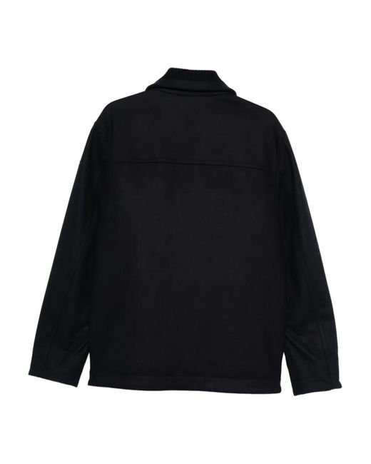 Moncler Black Emilion Ribbed-Collar Jacket for men