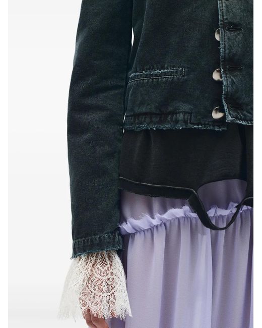 Ann Demeulemeester Blue Cropped Jacket