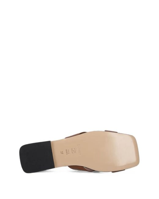 Pollini Brown Pantoletten Mit Eckiger Kappe