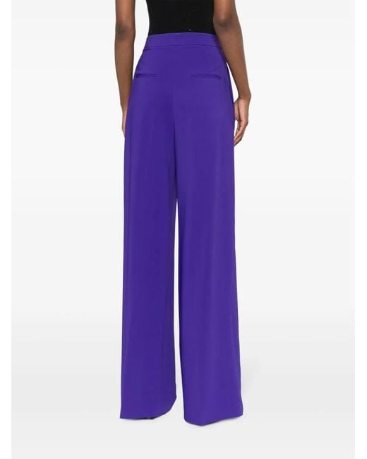 Moschino Purple High-Waist Wide-Leg Trousers