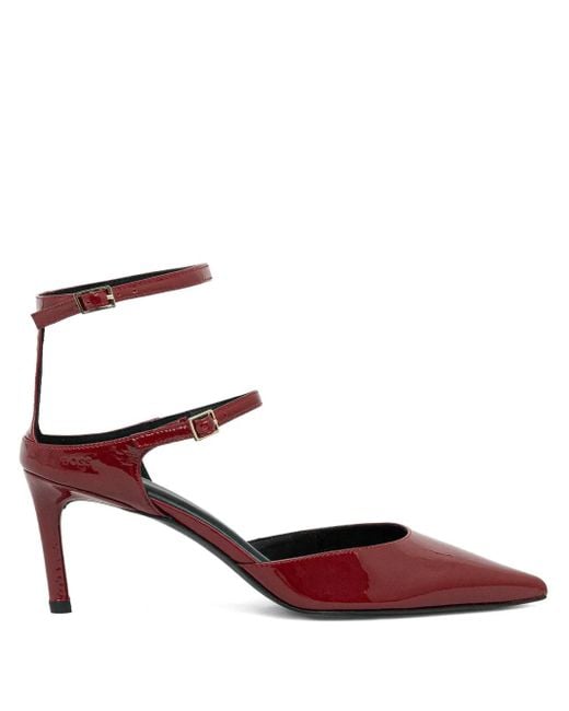 Boss Red 70mm Ankle-strap Pumps