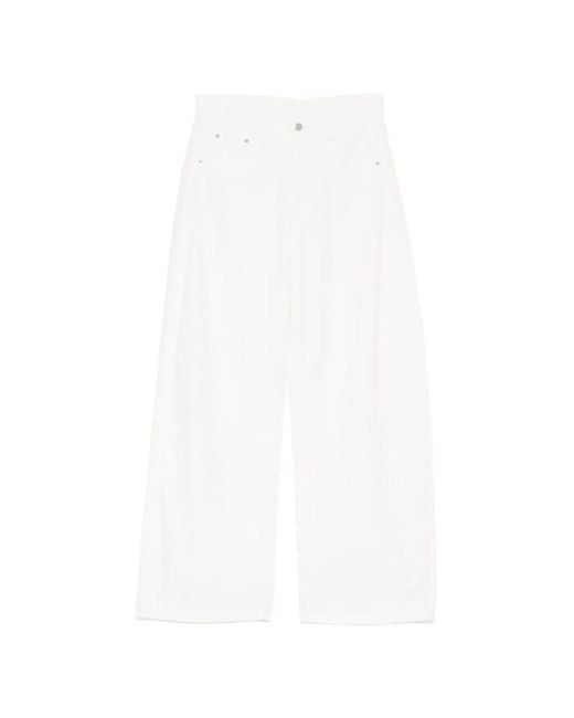JNBY White Barrel-Leg Jeans