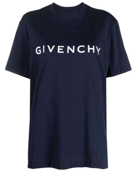Givenchy Blue Archetype T-Shirt mit Logo-Print