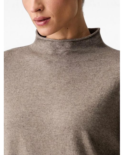 Marc O' Polo Brown High-Neck Dropped-Shoulder Sweater