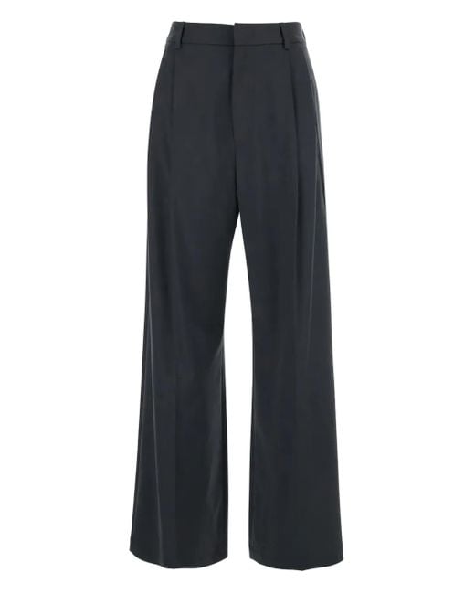 Tela Blue Pleated Wide-Leg Trousers