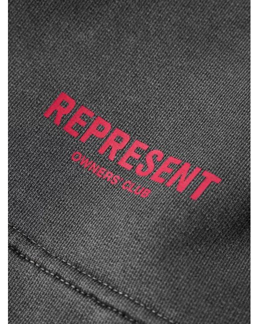 Represent Gray Contrasting-Logo Shorts for men