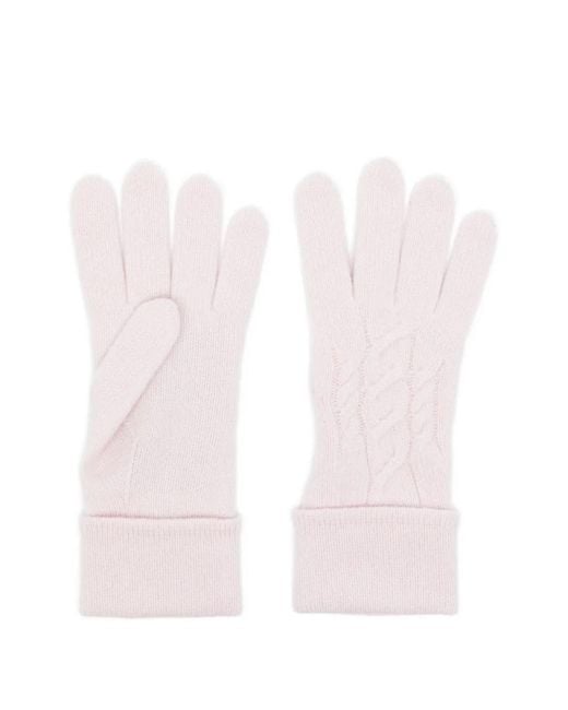 N.Peal Cashmere Pink Cable Gloves