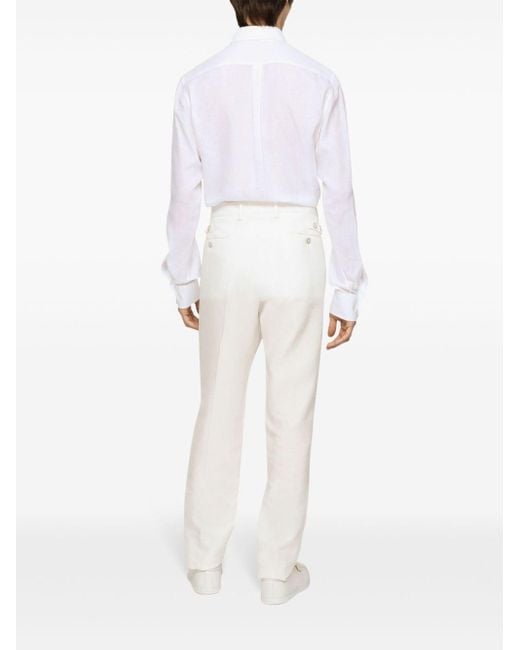 メンズ Dolce & Gabbana Continuative リネンテーラードパンツ White
