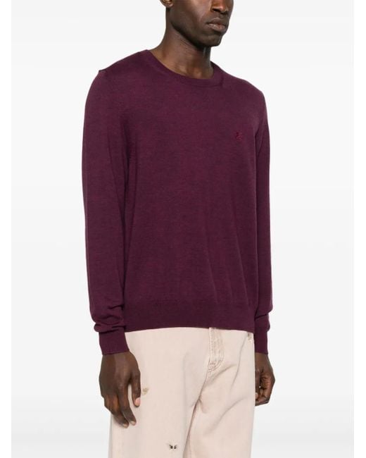 Etro Purple Knitted C-Neck for men