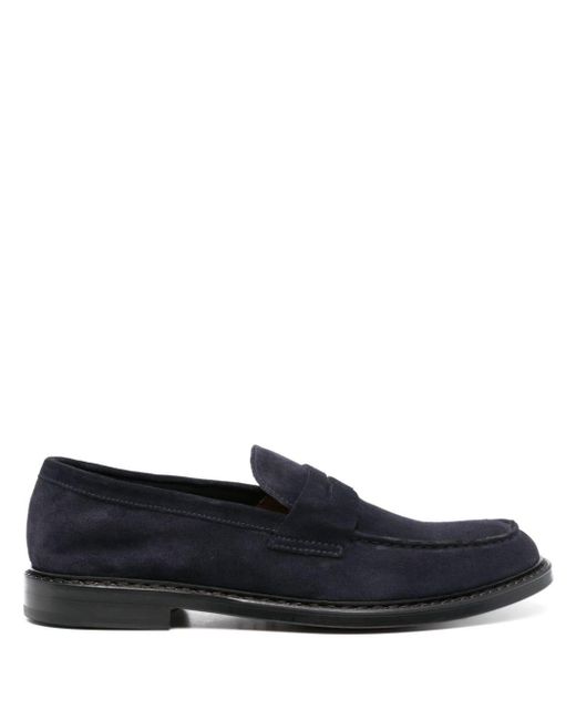 Doucal's Blue Penny Suede Loafers for men
