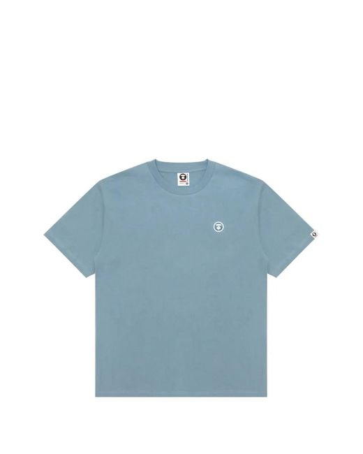 Aape By A Bathing Ape Blue Round-Neck Logo T-Shirt for men