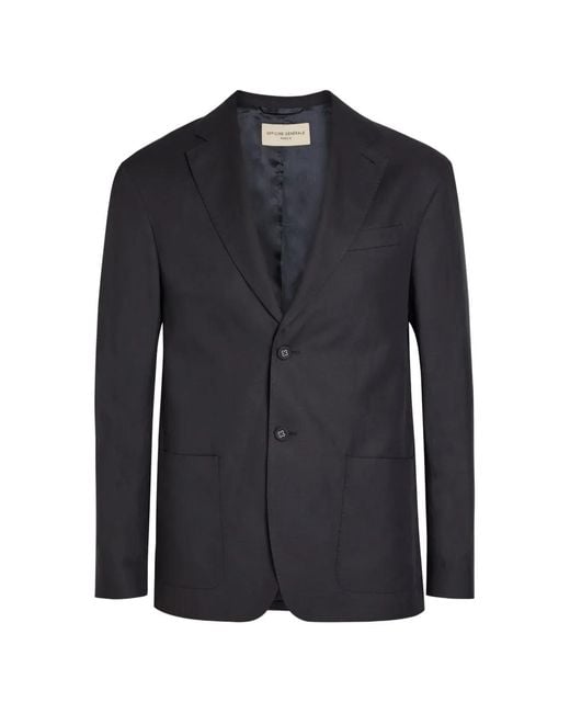 Officine Generale Blue Michel Button Jacket for men