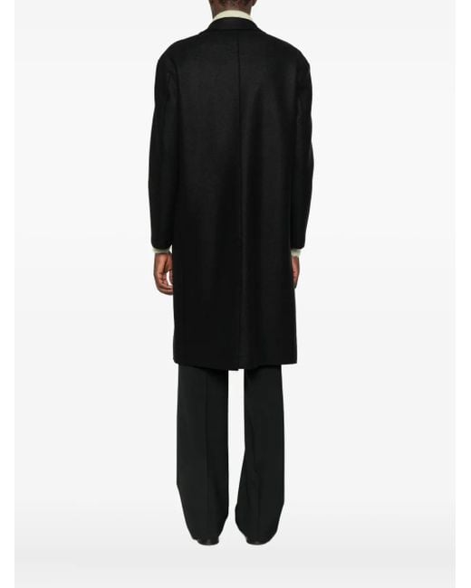 Harris Wharf London Einreihiger Mantel mit Klappentasche in Black für Herren