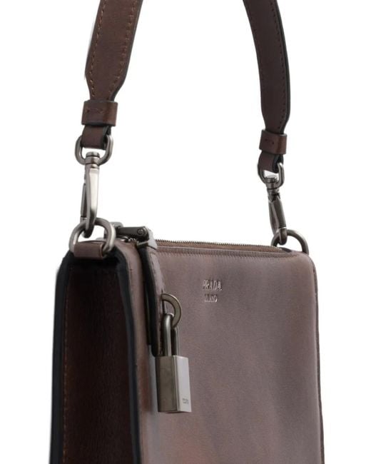 Prada Brown Leather Pouch for men