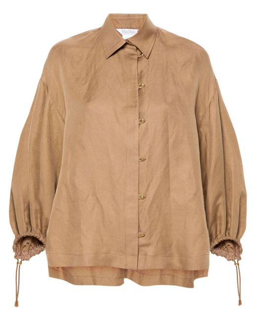 Max Mara Button-up Blouse in het Natural