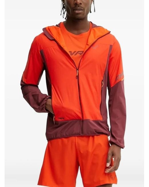 Dynafit Red Traverse Hooded Two-Tone Performance Jacket for men