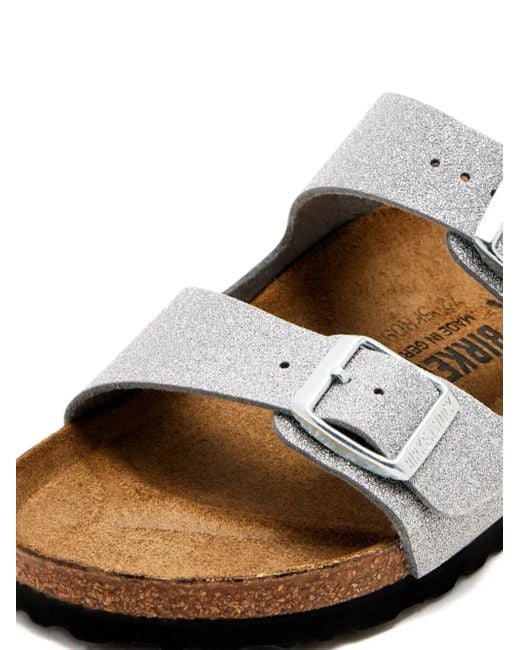 Birkenstock グリッターフラットサンダル White