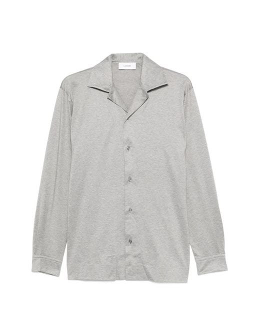Lardini Gray Buttoned Long-Sleeve Shirt for men