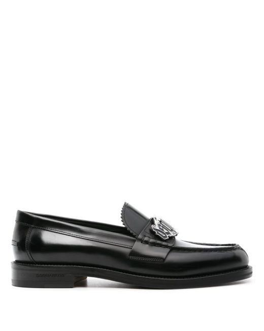 DSquared² Leren Loafers Met Logoplakkaat in het Black voor heren