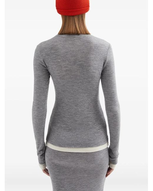 Jil Sander Gray Wool Layered T-Shirt