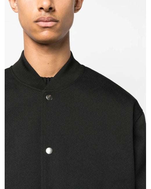 Jil Sander Black Plain Cotton Bomber Jacket for men