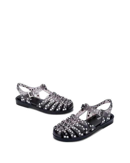 Melissa White Crystal-Embellished Jelly Sandals
