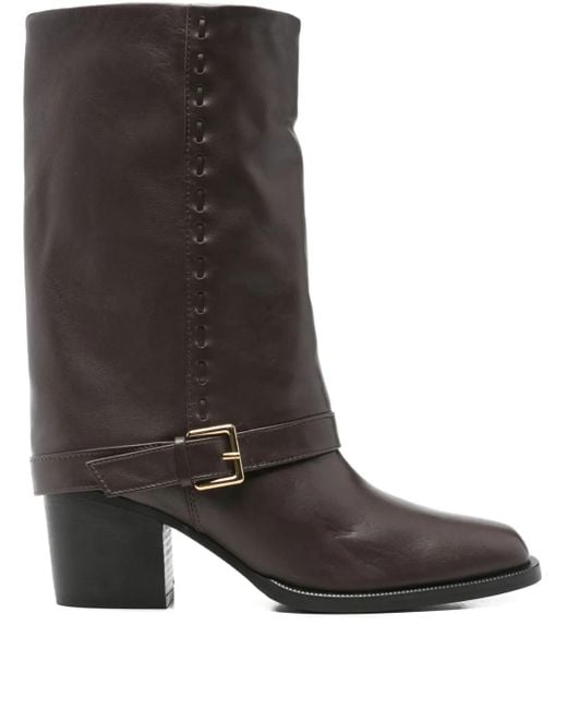 Evaluna Buckle-strap Boots Brown