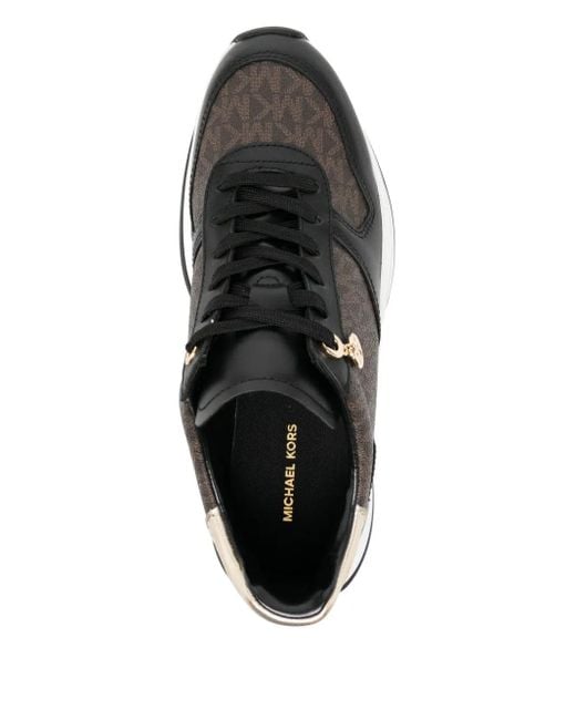 Michael Kors Black Arla Trainer Shoes, Leather