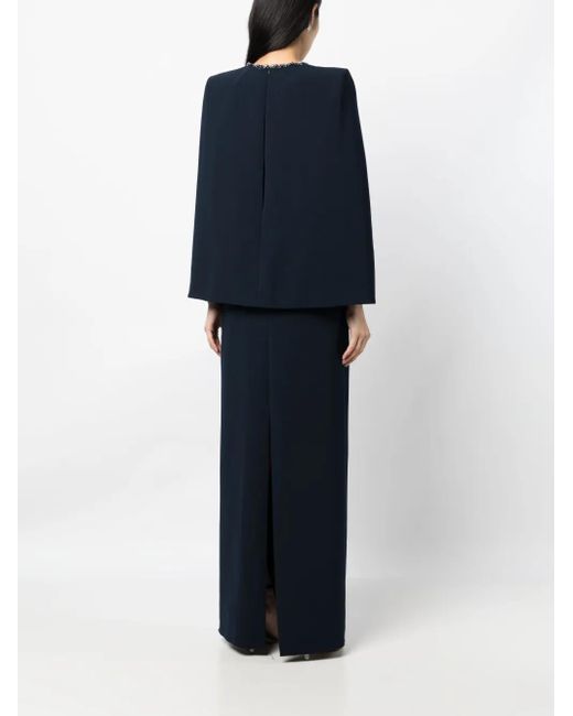 Jenny Packham Midi-Jurk Verfraaid Met Kristallen in het Blue