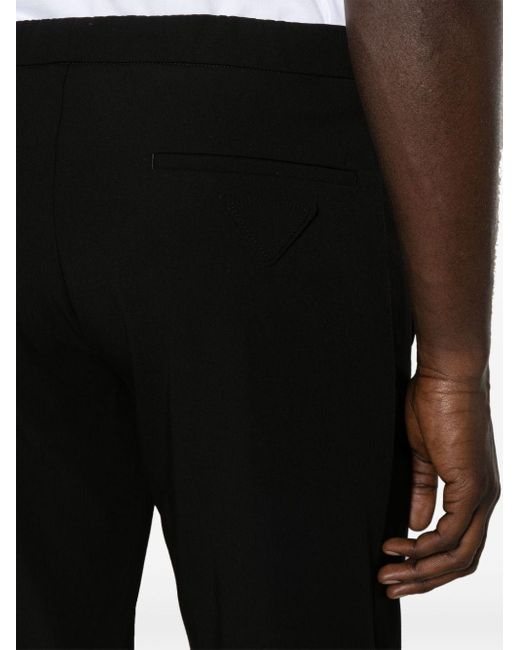 Prada Black Drawstring-waist Tapered Trousers for men