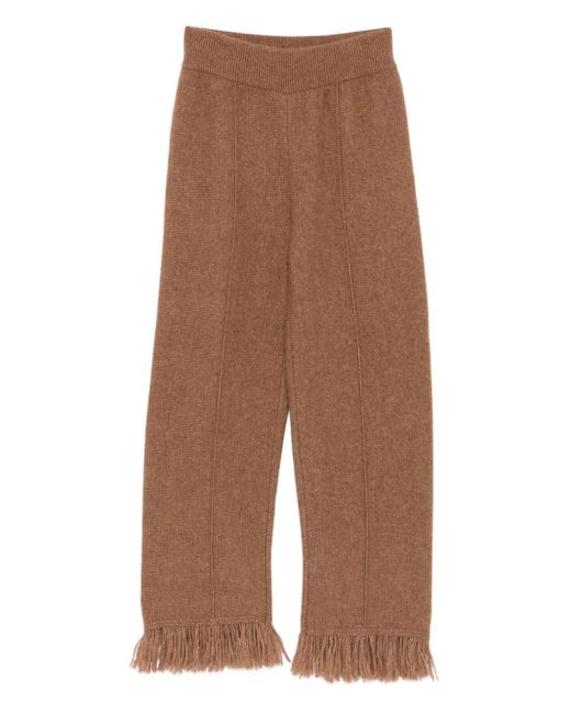 Alanui Brown Fringed Knitted Trousers