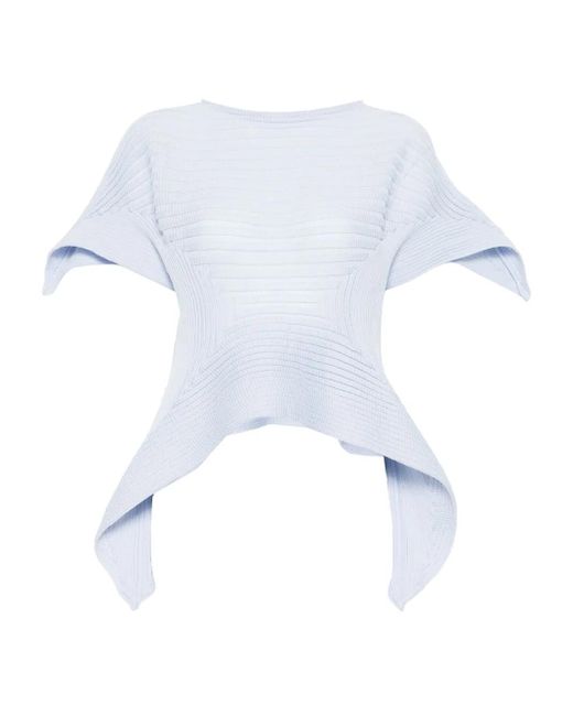 Issey Miyake White Subdued Knit Top