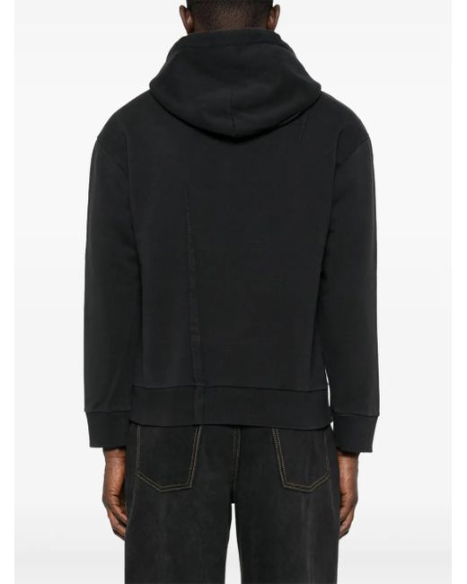 MM6 by Maison Margiela Black Pleat-Detailed Hoodie