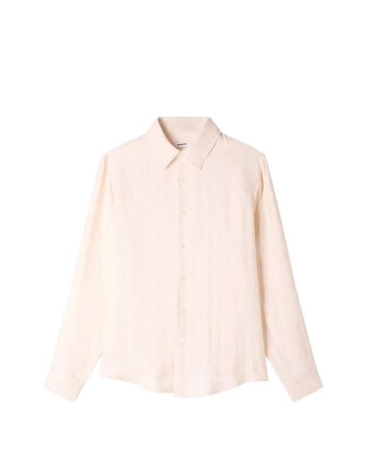 Sandro Pink Monogram-Pattern Long-Sleeve Shirt for men