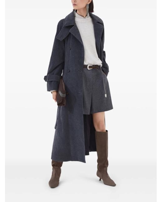 Jersey con lentejuelas y cuello redondo Brunello Cucinelli de color Blue