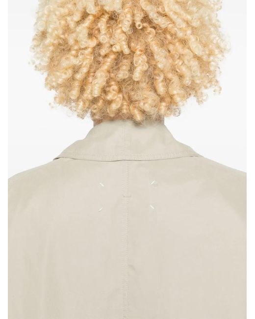 Maison Margiela Natural Four-Stitch Logo Trench Coat