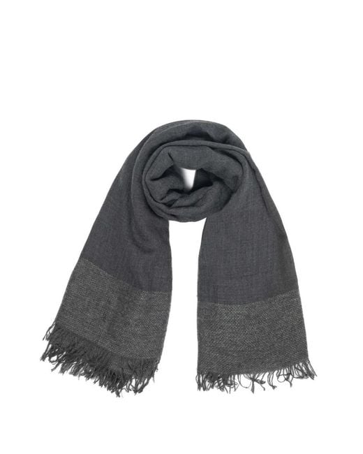 Faliero Sarti Gray Fringed Scarf