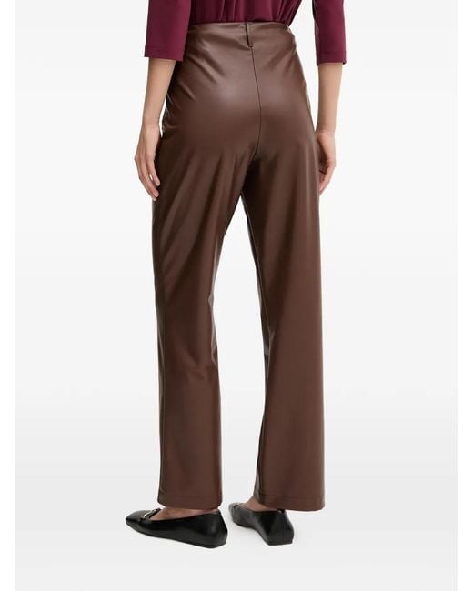Joseph Ribkoff Brown Logo-Plaque Trousers