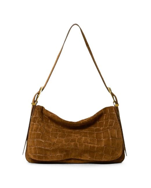 Twinset Brown Liliane Croc-Effect Leather Tote Bag