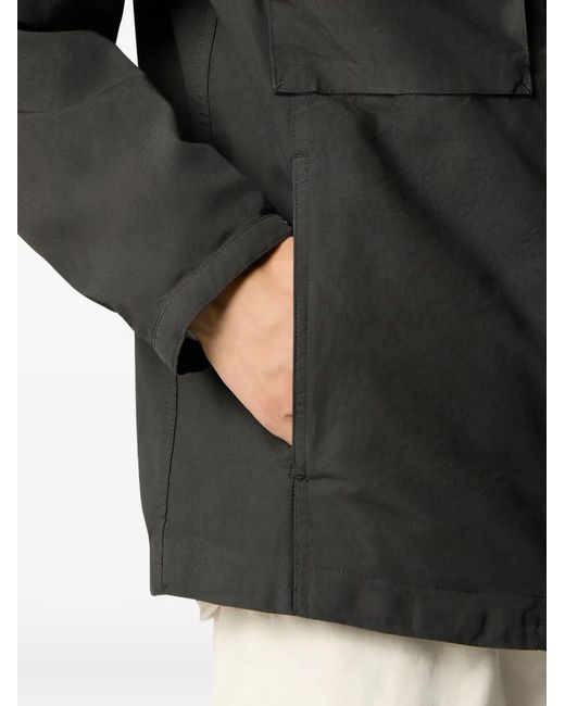 Chaqueta Con Capucha Y Bolsillo De Parche Stone Island de hombre de color Black