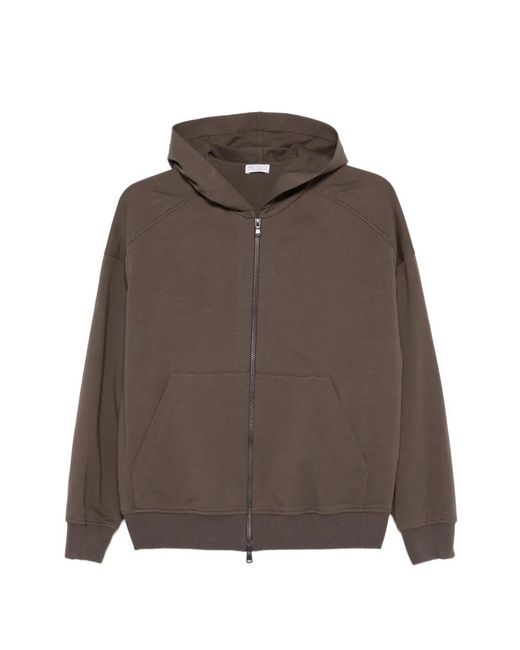 Brunello Cucinelli Brown Cotton Hoodie