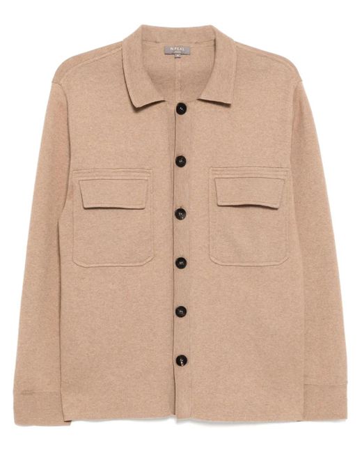 メンズ N.Peal Cashmere ボタン カーディガン Natural