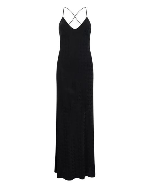 Roberto Cavalli Black V-neck maxi dress