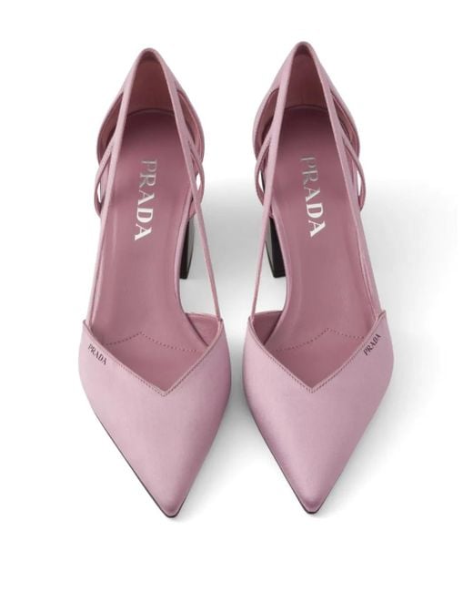Prada Purple Satin Cut-Out Pumps