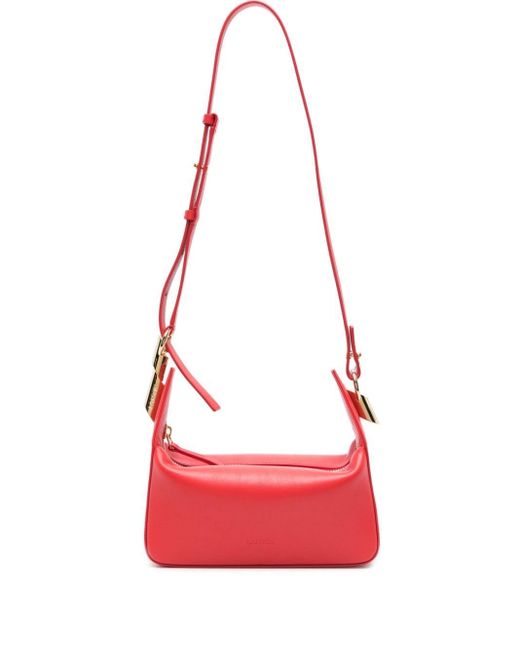 Lanvin Red Haute Sequence Leather Clutch Bag