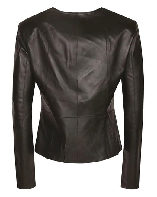 S.W.O.R.D Black Veste En Cuir À Fermeture Zippée