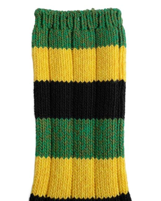 メンズ Kapital 56 Yarns Rasta Rainbowy Happy Heel 靴下 Yellow