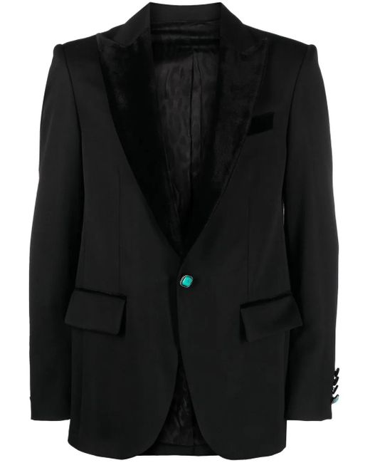 Roberto Cavalli Black Single-Breasted Blazer for men