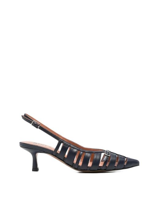Bibi Lou White Ali Buckle Leather Pumps